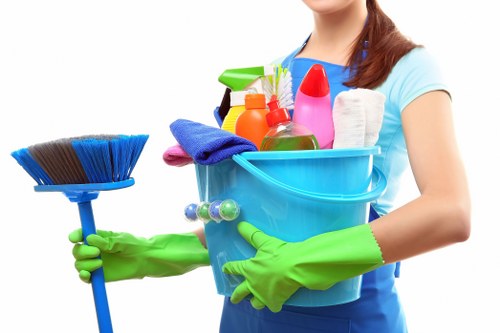 Professional cleaning team working in an Ilford flat or apartment